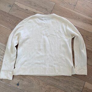 Jenni Kayne Wool Cashmere Everyday Sweater Cream Ivory Small